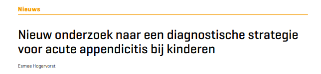 Artikel in Huisarts & Wetenschap